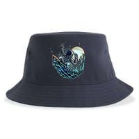 Cool Space Astronaut Surfing the Galaxy Sustainable Bucket Hat