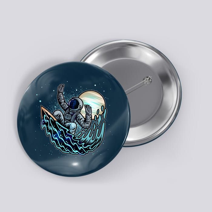 Cool Space Astronaut Surfing the Galaxy Button