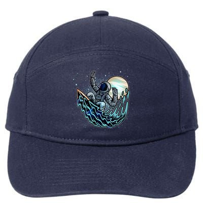 Cool Space Astronaut Surfing the Galaxy 7-Panel Snapback Hat