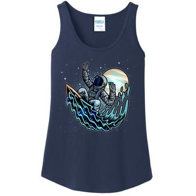 Cool Space Astronaut Surfing the Galaxy Ladies Essential Tank