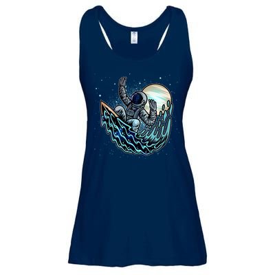 Cool Space Astronaut Surfing the Galaxy Ladies Essential Flowy Tank