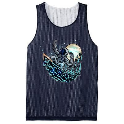Cool Space Astronaut Surfing the Galaxy Mesh Reversible Basketball Jersey Tank