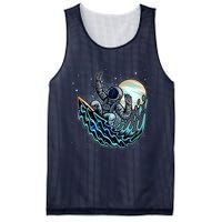 Cool Space Astronaut Surfing the Galaxy Mesh Reversible Basketball Jersey Tank
