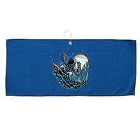 Cool Space Astronaut Surfing the Galaxy Large Microfiber Waffle Golf Towel