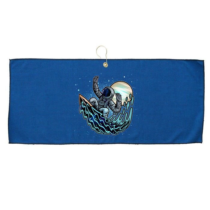 Cool Space Astronaut Surfing the Galaxy Large Microfiber Waffle Golf Towel