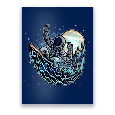Cool Space Astronaut Surfing the Galaxy Poster