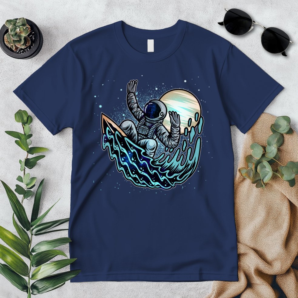 Cool Space Astronaut Surfing the Galaxy Premium T-Shirt