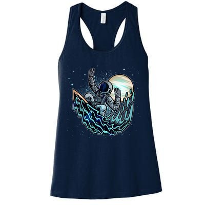 Cool Space Astronaut Surfing the Galaxy Womens Tank Top