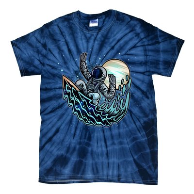 Cool Space Astronaut Surfing the Galaxy Tie-Dye T-Shirt