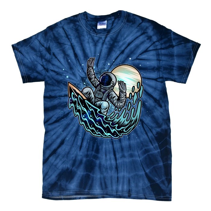 Cool Space Astronaut Surfing the Galaxy Tie-Dye T-Shirt