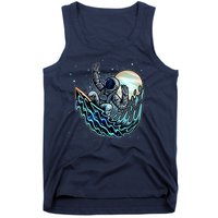 Cool Space Astronaut Surfing the Galaxy Tank Top