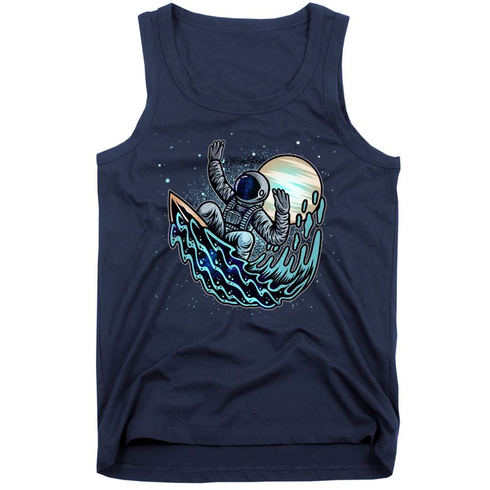 Cool Space Astronaut Surfing the Galaxy Tank Top