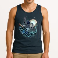 Cool Space Astronaut Surfing the Galaxy Tank Top