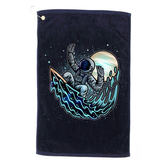 Cool Space Astronaut Surfing the Galaxy Golf Towel