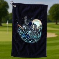 Cool Space Astronaut Surfing the Galaxy Golf Towel