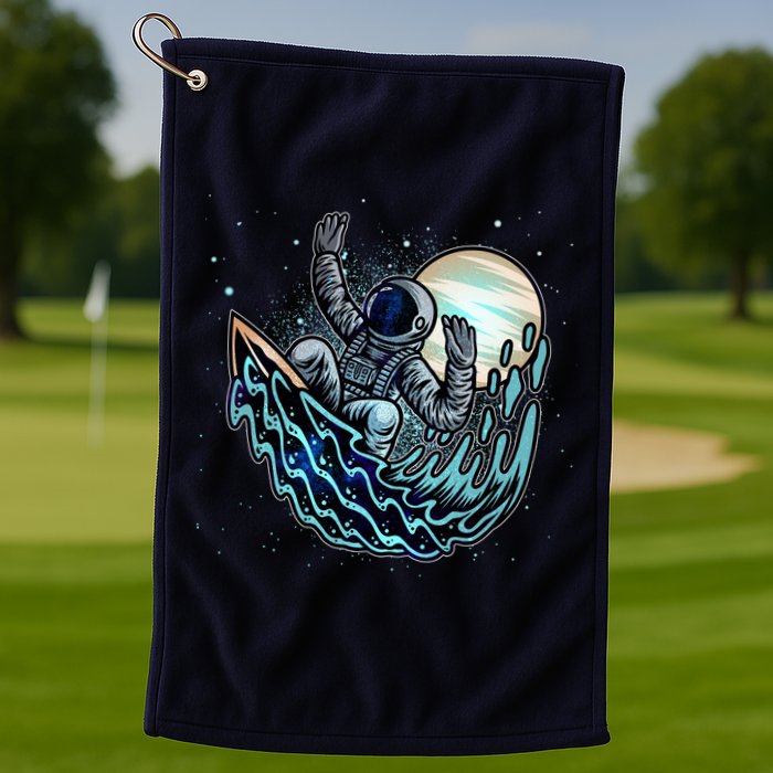 Cool Space Astronaut Surfing the Galaxy Golf Towel