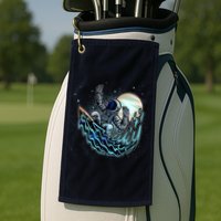 Cool Space Astronaut Surfing the Galaxy Golf Towel