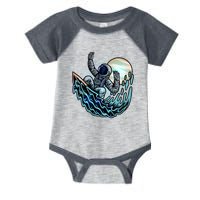 Cool Space Astronaut Surfing the Galaxy Infant Baby Jersey Bodysuit
