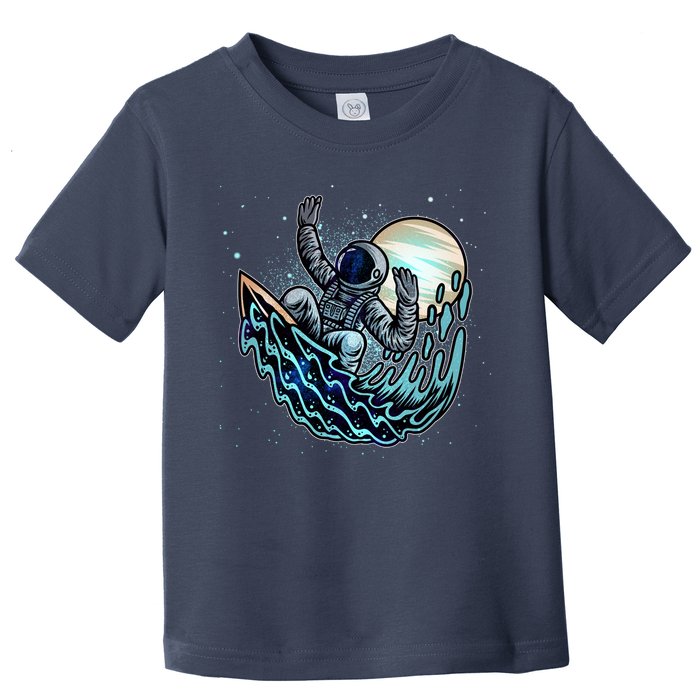 Cool Space Astronaut Surfing the Galaxy Toddler T-Shirt