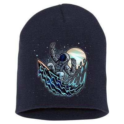 Cool Space Astronaut Surfing the Galaxy Short Acrylic Beanie