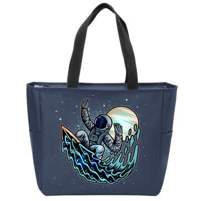 Cool Space Astronaut Surfing the Galaxy Zip Tote Bag