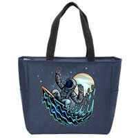 Cool Space Astronaut Surfing the Galaxy Zip Tote Bag