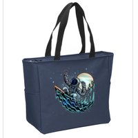 Cool Space Astronaut Surfing the Galaxy Zip Tote Bag