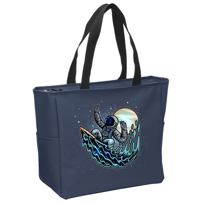 Cool Space Astronaut Surfing the Galaxy Zip Tote Bag