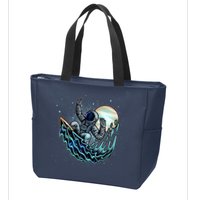 Cool Space Astronaut Surfing the Galaxy Zip Tote Bag