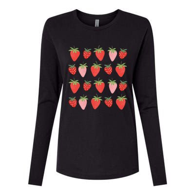 Cute Strawberry Apparel Lover Summer Womens Cotton Relaxed Long Sleeve T-Shirt