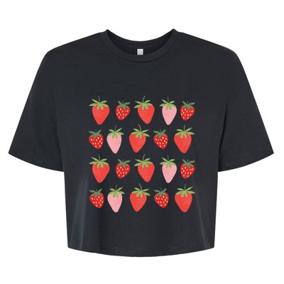 Cute Strawberry Apparel Lover Summer Bella+Canvas Jersey Crop Tee