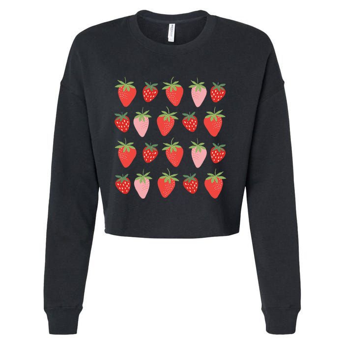 Cute Strawberry Apparel Lover Summer Cropped Pullover Crew