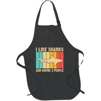 Cool Shark Art For Shark Related Shark Lover Full-Length Apron With Pockets