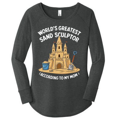 Creative Sandcastle Art Sculpture Beach Fun Sculpting Women's Perfect Tri Tunic Long Sleeve Shirt