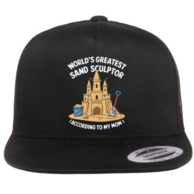 Creative Sandcastle Art Sculpture Beach Fun Sculpting Flat Bill Trucker Hat