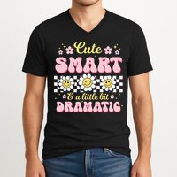 Cute Smart And A Little Bit Dramatic Retro  V-Neck T-Shirt