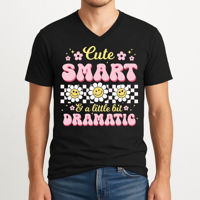 Cute Smart And A Little Bit Dramatic Retro  V-Neck T-Shirt