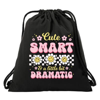 Cute Smart And A Little Bit Dramatic Retro  Drawstring Bag