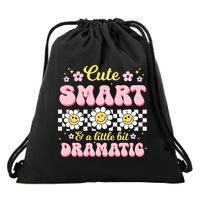 Cute Smart And A Little Bit Dramatic Retro  Drawstring Bag