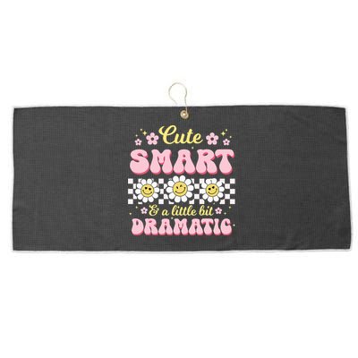 Cute Smart And A Little Bit Dramatic Retro  Large Microfiber Waffle Golf Towel