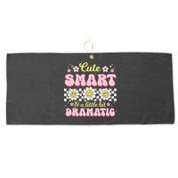 Cute Smart And A Little Bit Dramatic Retro  Large Microfiber Waffle Golf Towel