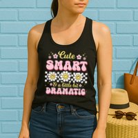 Cute Smart And A Little Bit Dramatic Retro  Womens Tank Top