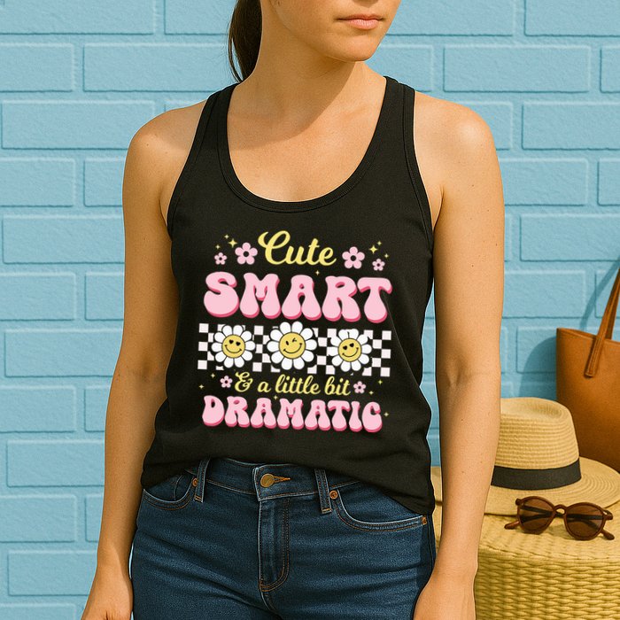 Cute Smart And A Little Bit Dramatic Retro  Womens Tank Top
