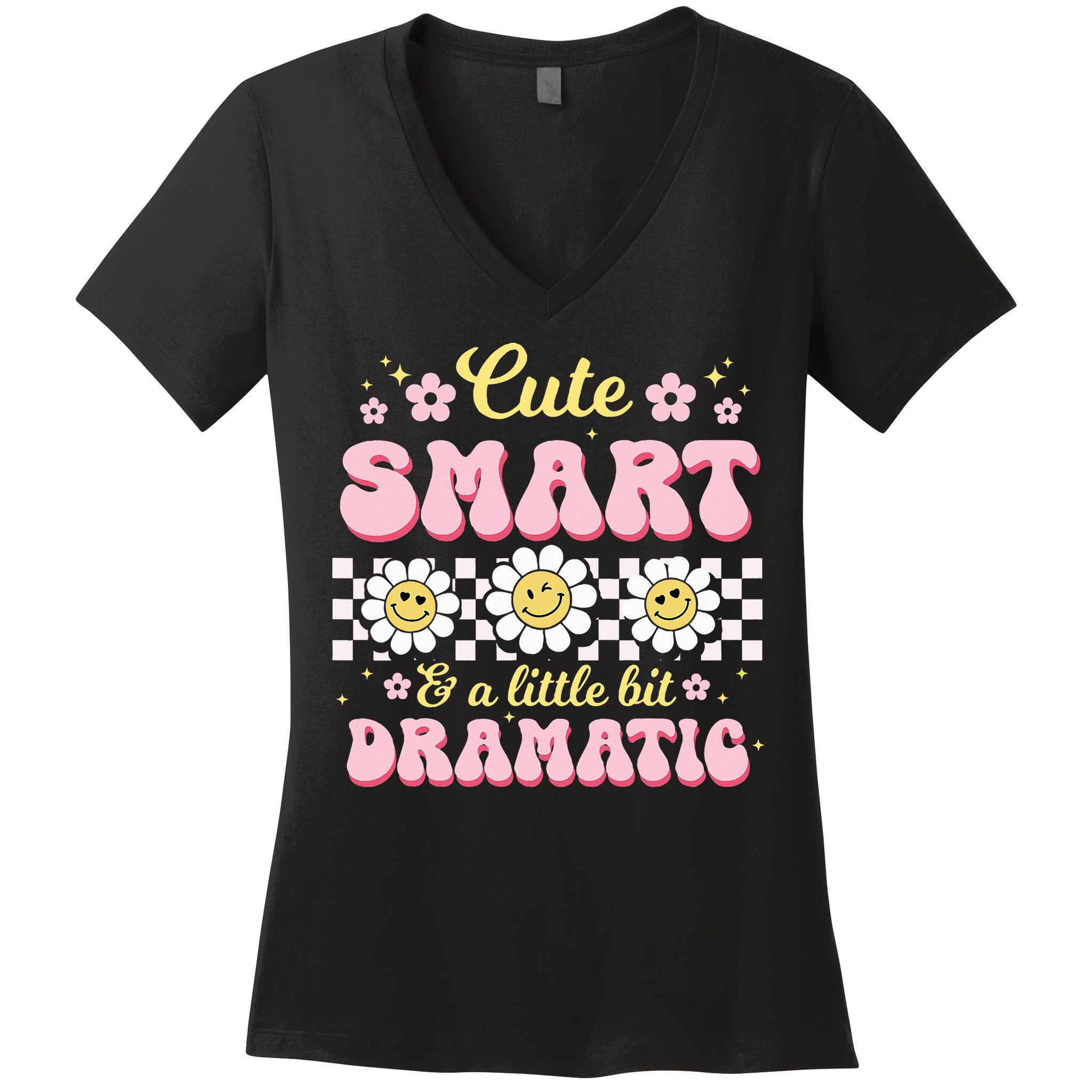 Cute Smart And A Little Bit Dramatic Retro  Women's V-Neck T-Shirt