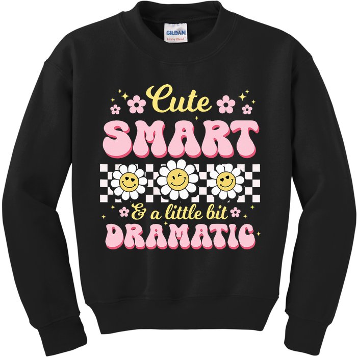 Cute Smart And A Little Bit Dramatic Retro  Kids Sweatshirt