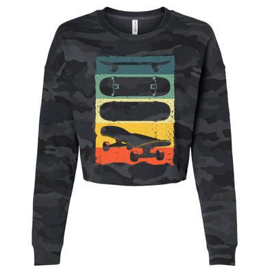 Cool Skateboard Art For Skateboarding Skateboarder Cropped Pullover Crew