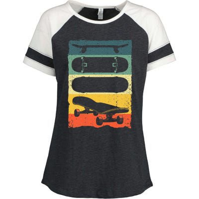 Cool Skateboard Art For Skateboarding Skateboarder Enza Ladies Jersey Colorblock Tee