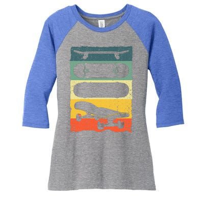 Cool Skateboard Art For Skateboarding Skateboarder Women's Tri-Blend 3/4-Sleeve Raglan Shirt