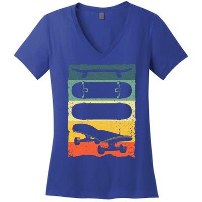 Cool Skateboard Art For Skateboarding Skateboarder Women's V-Neck T-Shirt