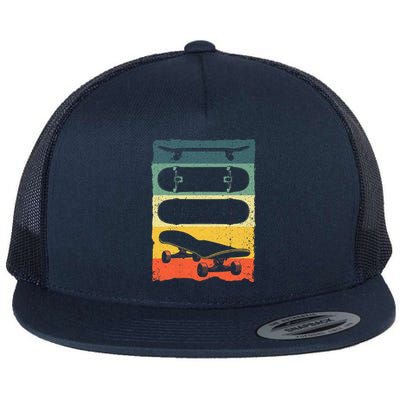 Cool Skateboard Art For Skateboarding Skateboarder Flat Bill Trucker Hat